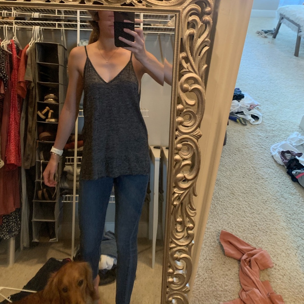 Flowy speckled blue tank